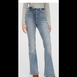 Gap High Rise Tie Belt Flare Jeans
